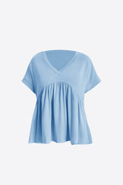 Womens Sky Blue Summer Peplum Tops | CicyBell