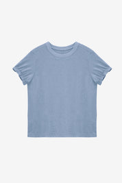 Womens Sky Blue Ruffle Short Sleeve T Shirt | CicyBell
