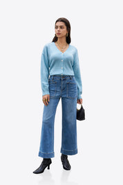 Womens WashBlue High Waisted Jeans 1