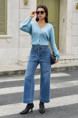 Womens WashBlue High Waisted Jeans 3