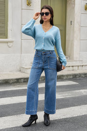 Womens WashBlue High Waisted Jeans 3