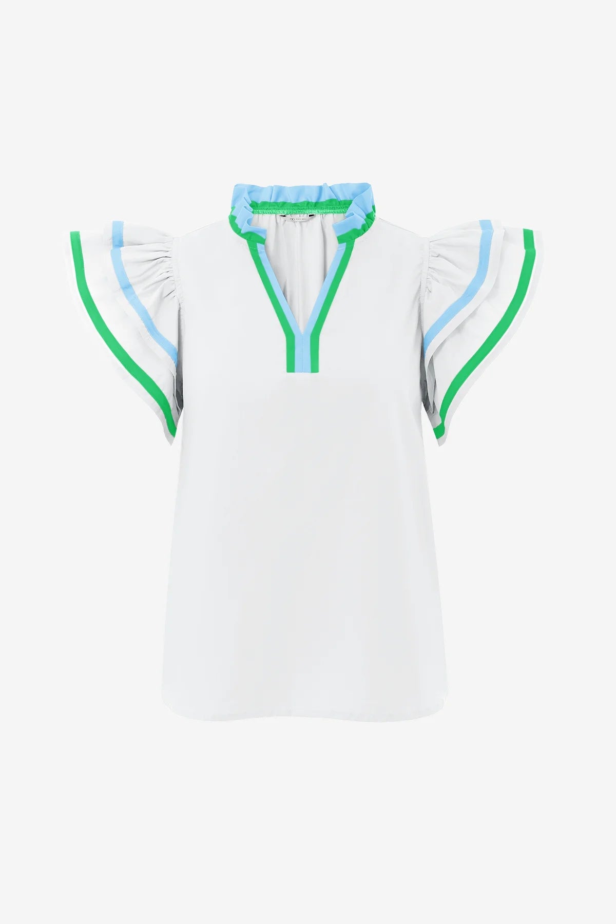 Womens White Color Block Blouses | Cicy Bell