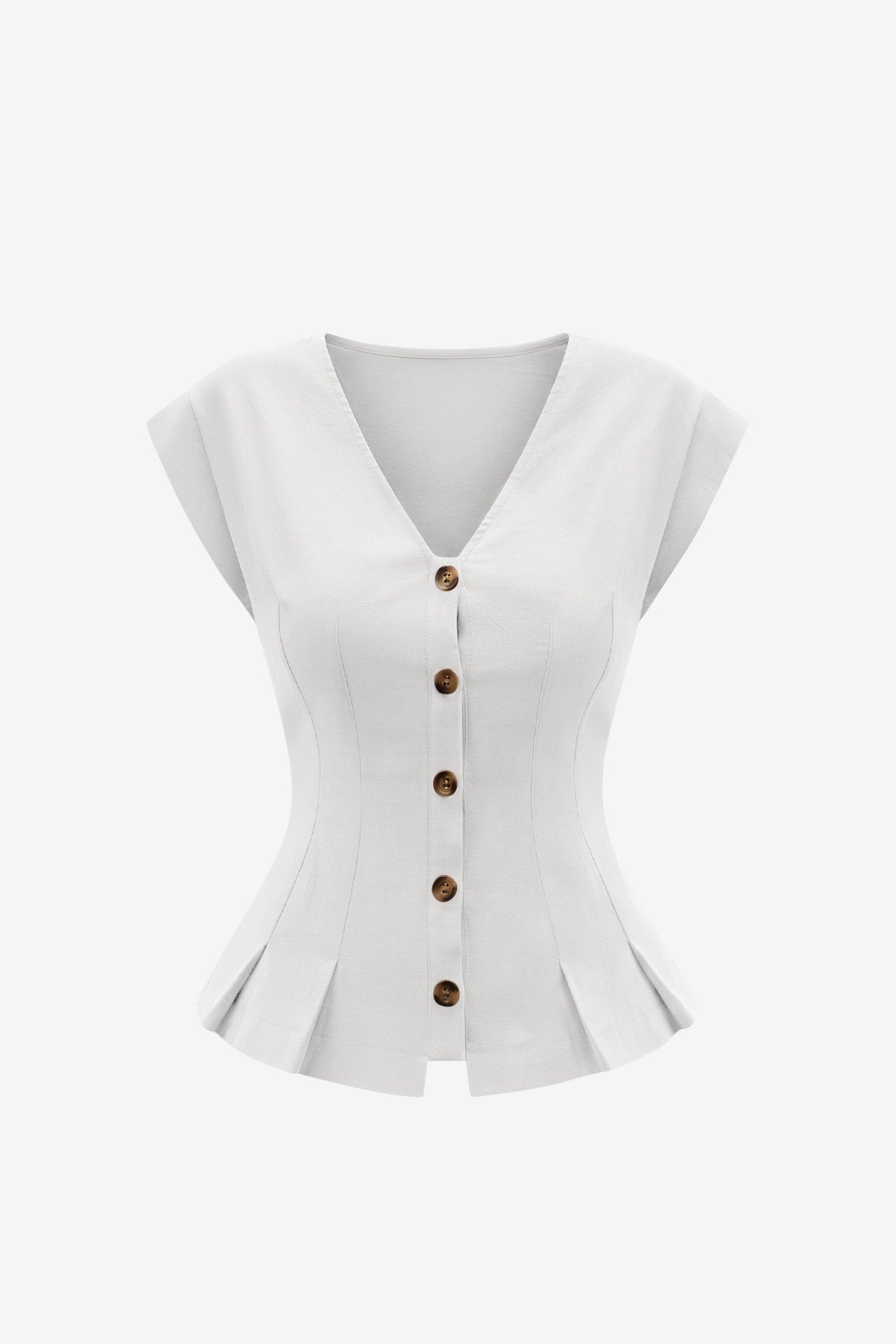 Womens White Deep V Neck Vest | CicyBell