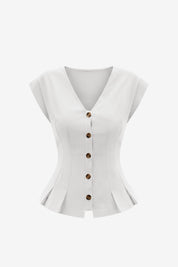 Womens White Deep V Neck Vest | CicyBell