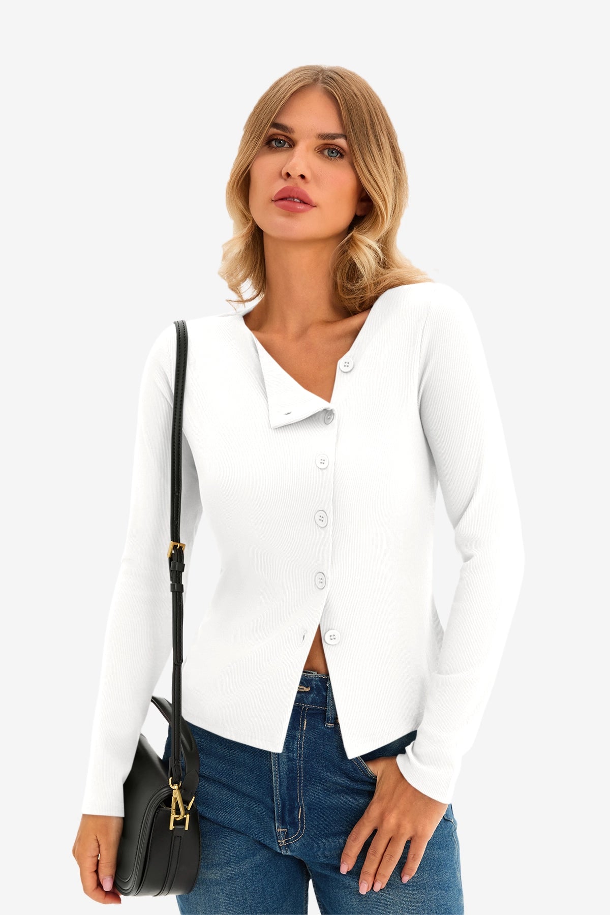 Womens White Long Sleeve Tops | CicyBell