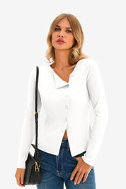 Womens White Long Sleeve Tops | CicyBell