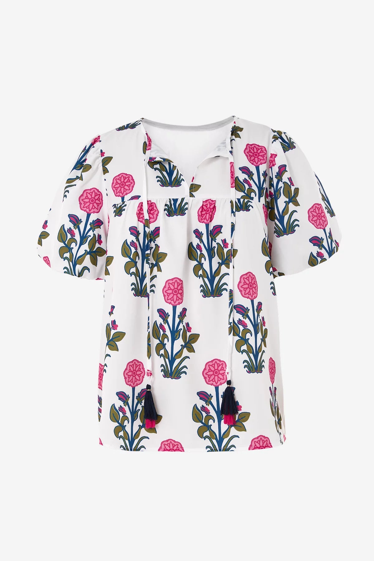 Womens White Boho Floral Blouses | CicyBell