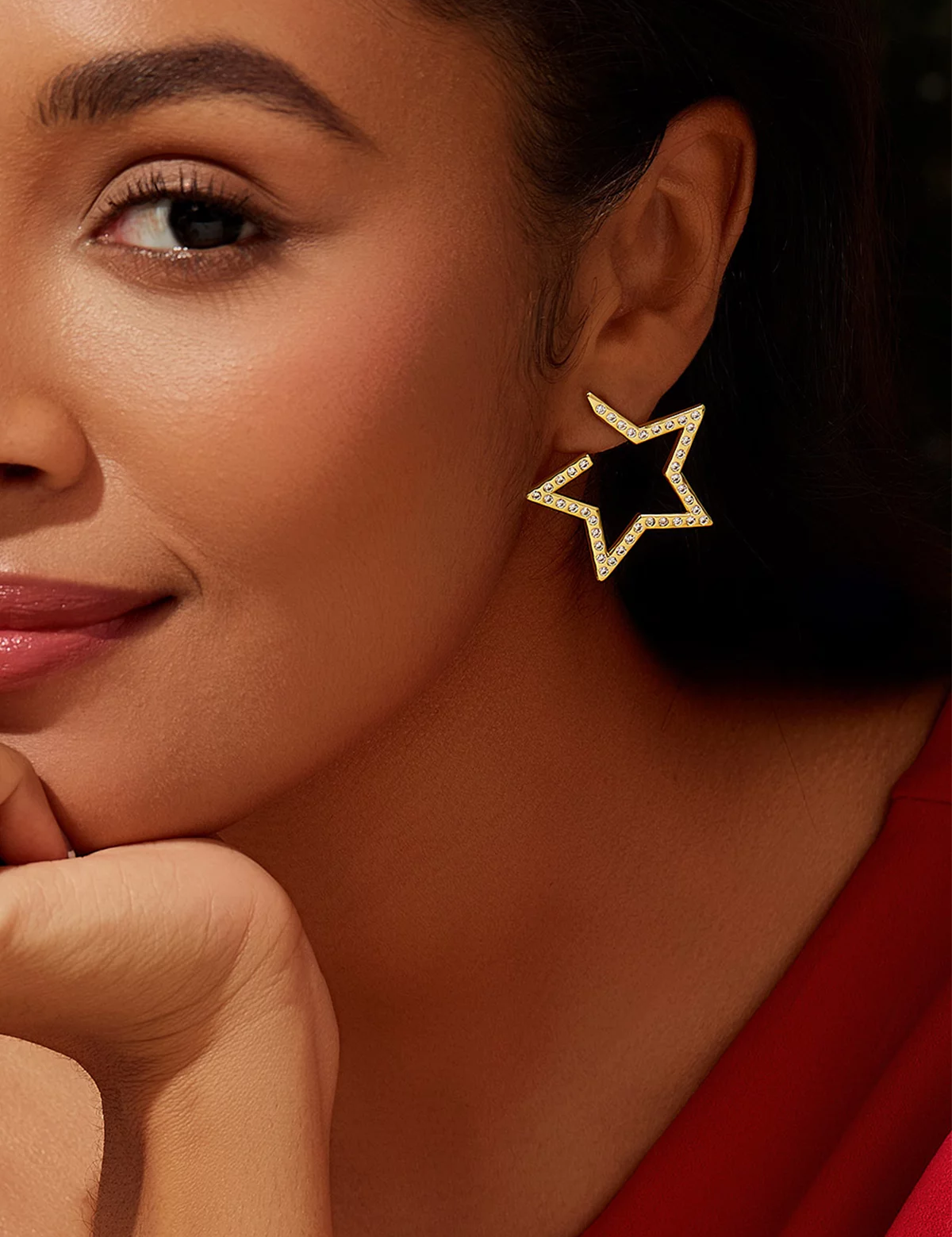 Women White Hollow Star Earring 3