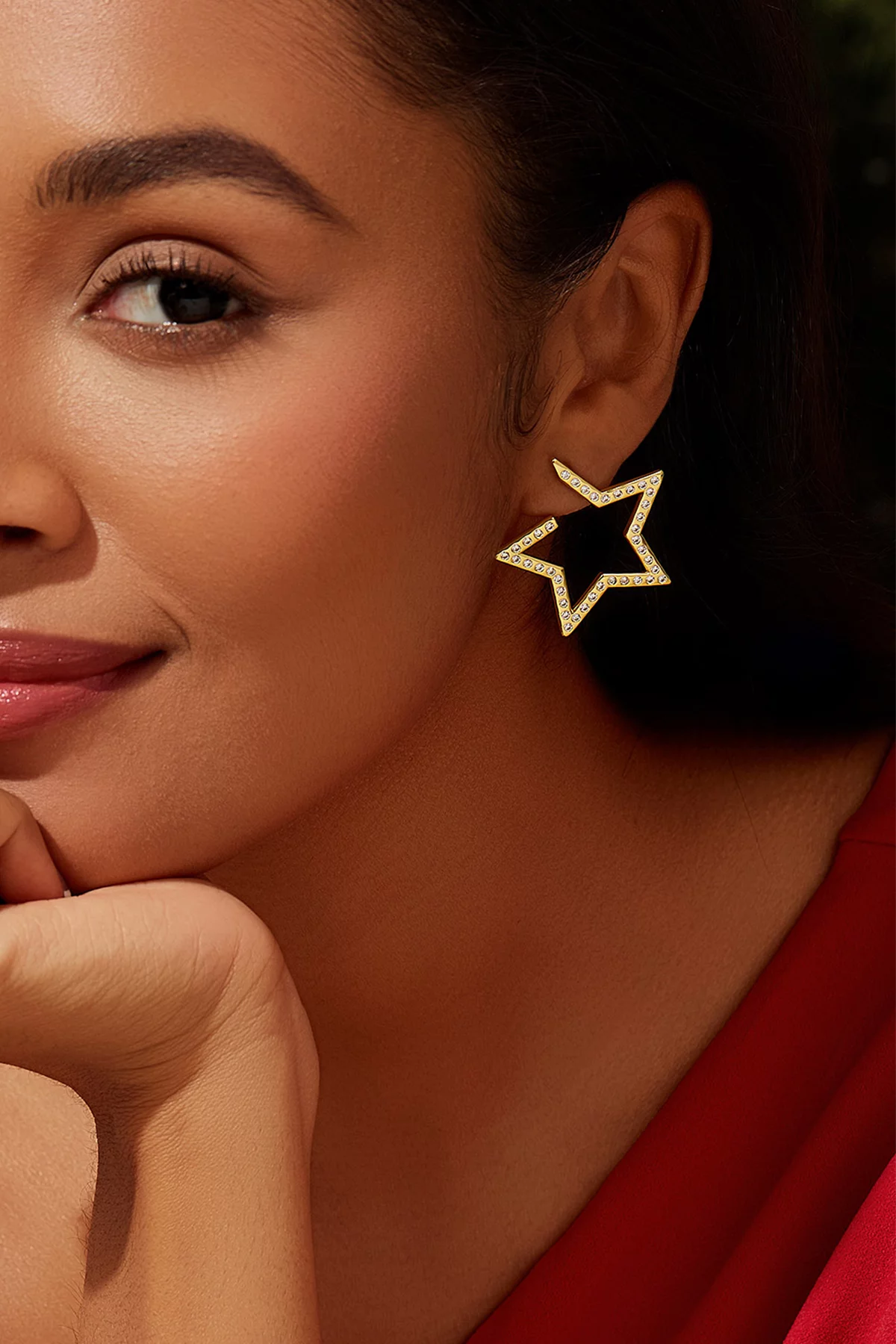 Women White Hollow Star Earring 3