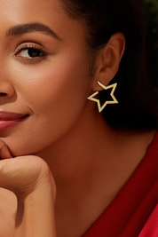 Women White Hollow Star Earring 3