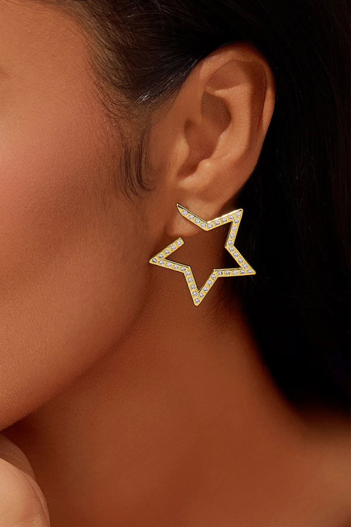 Women White Hollow Star Earring | CicyBell