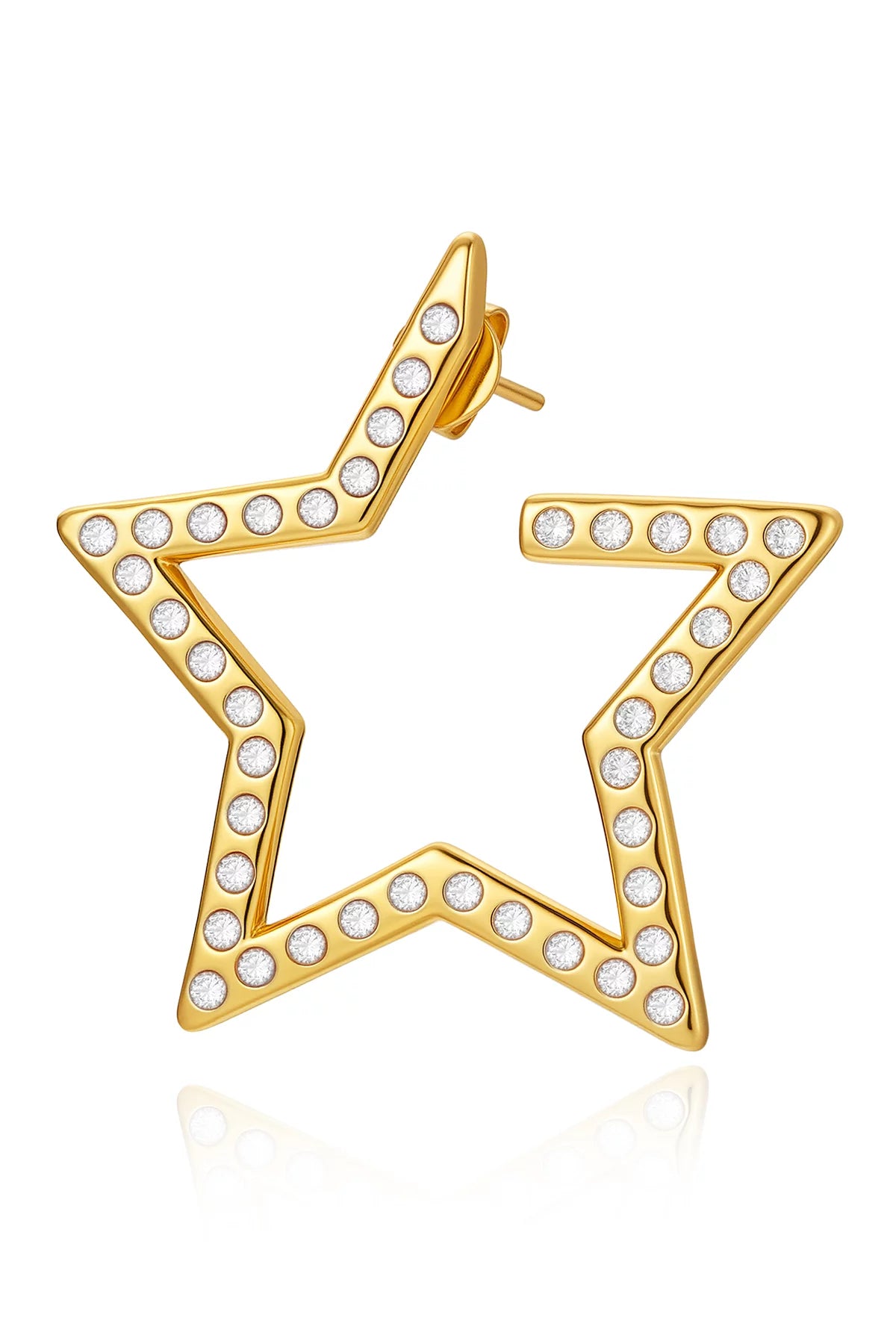 Women White Hollow Star Earring | CicyBell