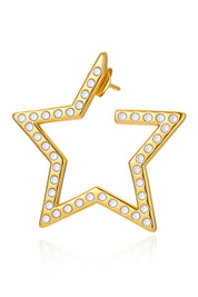 Women White Hollow Star Earring | CicyBell
