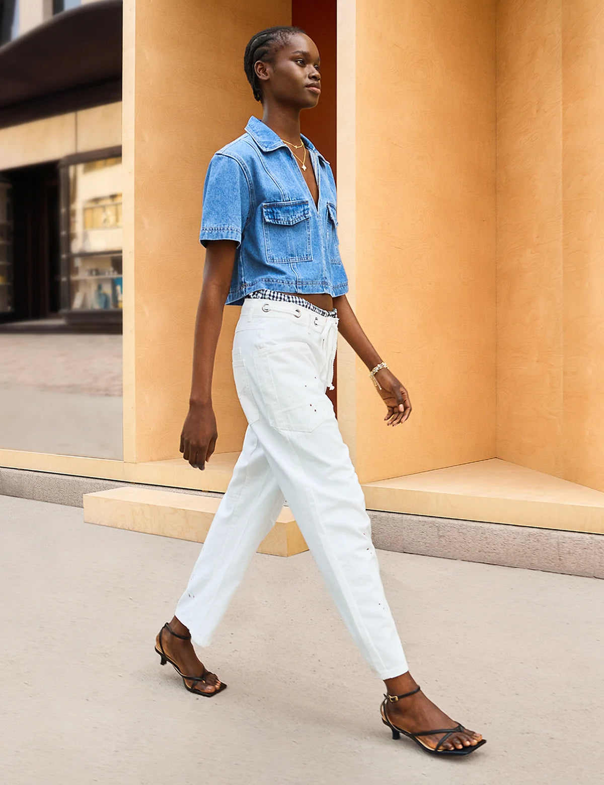 Womens White Wide Leg Jeans 2