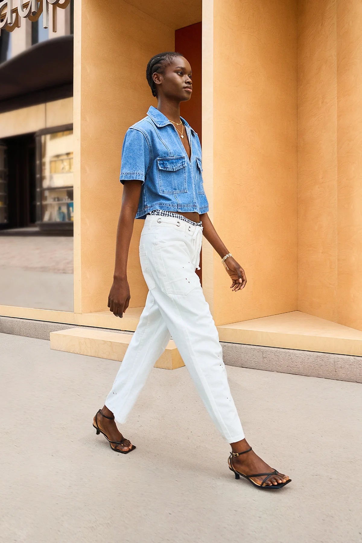 Womens White Wide Leg Jeans 2