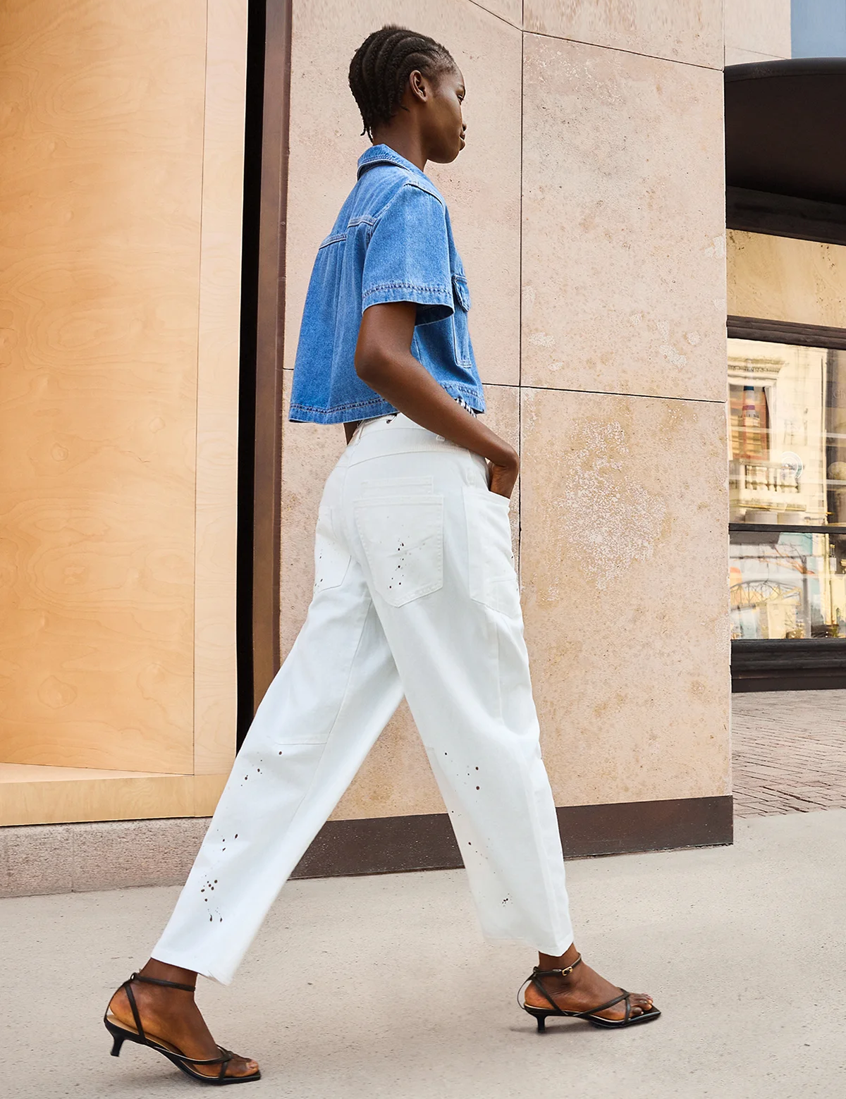 Womens White Wide Leg Jeans 3