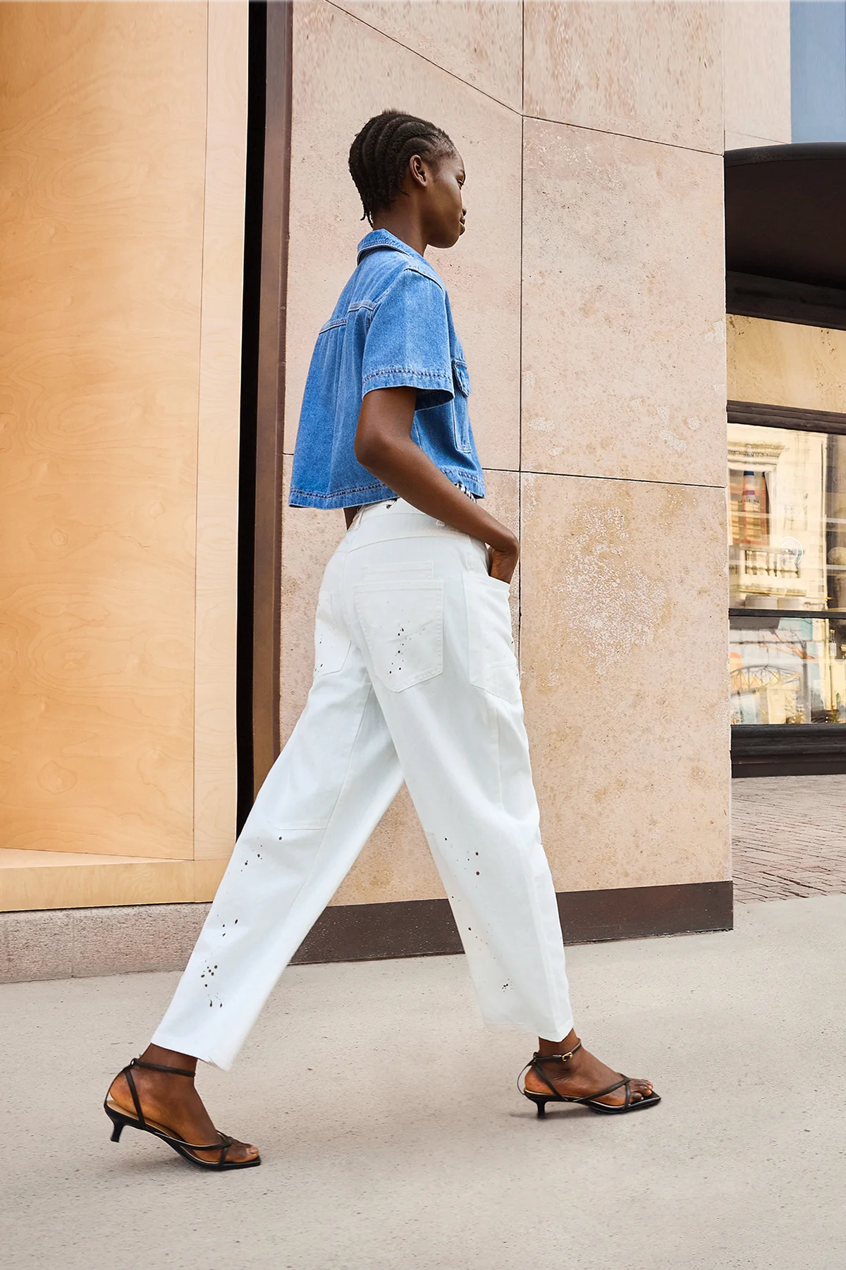 Womens White Wide Leg Jeans 3