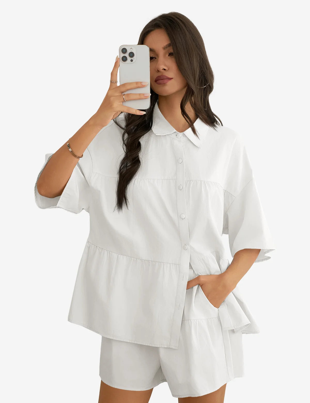 Womens White 2 Piece Outfits 1