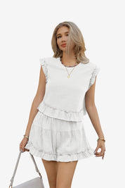 Womens White Pajamas Lounge Sets