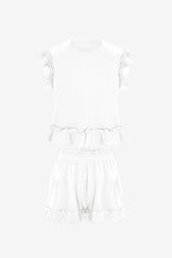 Womens White Pajamas Lounge Sets | CicyBell