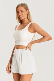 Womens White High Waisted Shorts | CicyBell