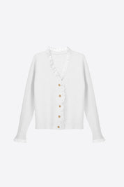 Womens White  Lace V Neck Sweaters | CicyBell