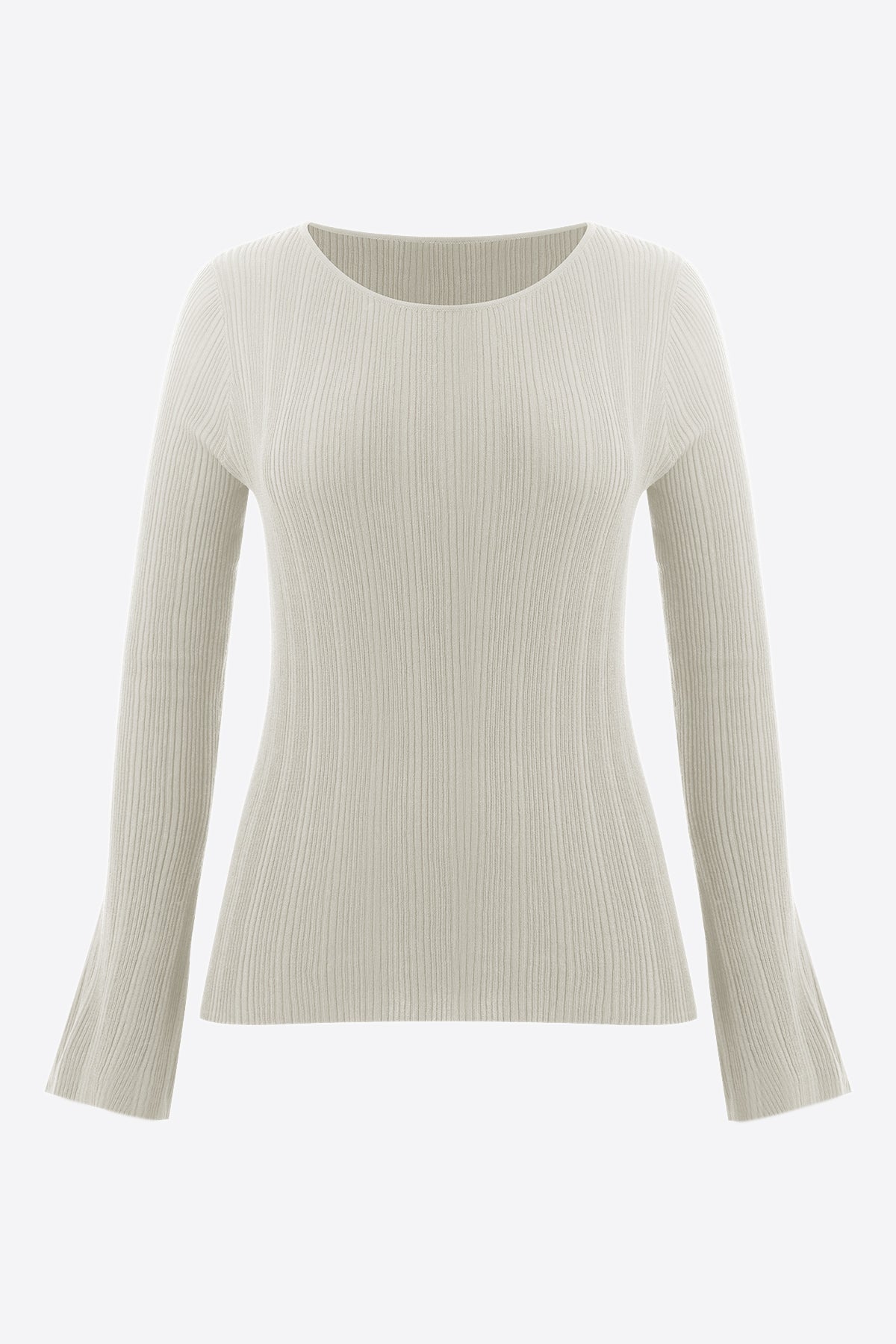 Womens White Long Sleeve Knit Tops | CicyBell