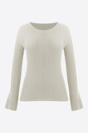 Womens White Long Sleeve Knit Tops | CicyBell