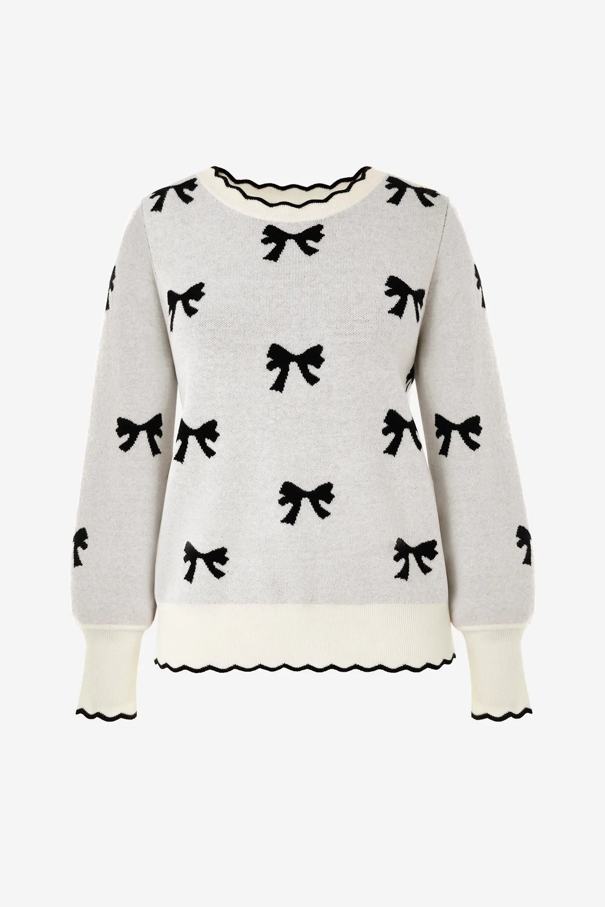 Womens White Long Sleeve Sweater | CicyBell