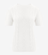 Womens White Puff Short Sleeve Sweater | CicyBell