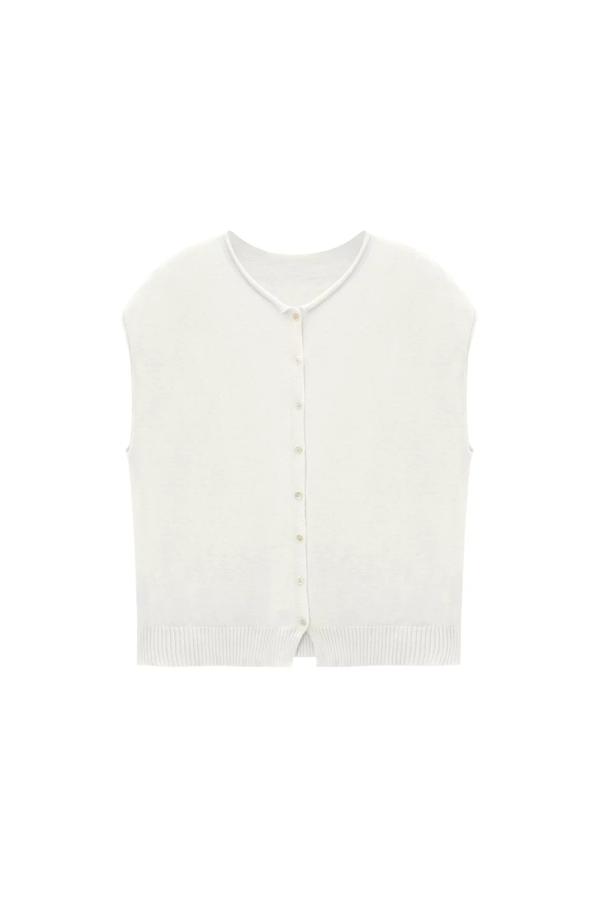 Womens White Cap Sleeve Sweater Vest | CicyBell