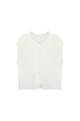 Womens White Cap Sleeve Sweater Vest | CicyBell