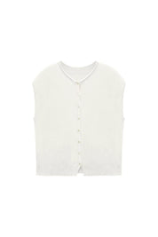 Womens White Cap Sleeve Sweater Vest | CicyBell