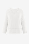 Womens White V Neck Casual Flowy Tops 2