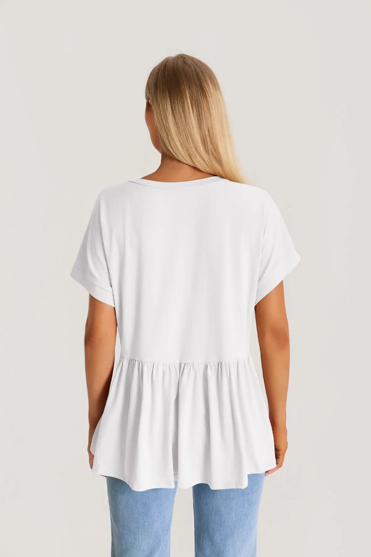 Womens White Summer Peplum Tops | CicyBell
