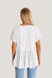 Womens White Summer Peplum Tops | CicyBell
