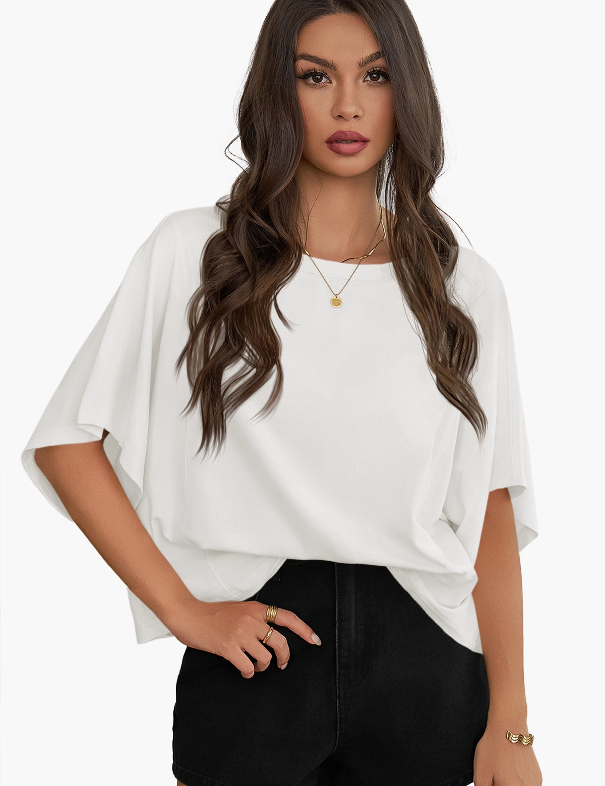 Womens White Oversized T Shirts 1