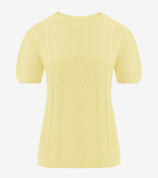 Womens Yellow Puff Short Sleeve Sweater | CicyBell