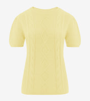 Womens Yellow Puff Short Sleeve Sweater | CicyBell