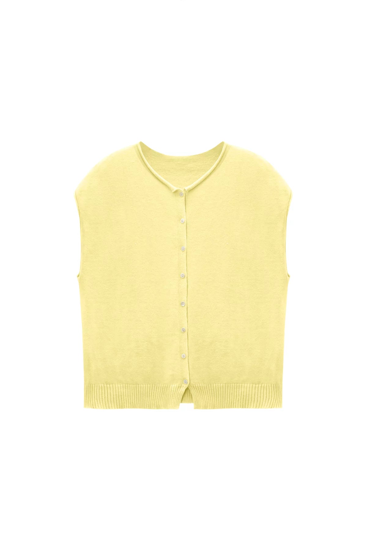 Womens Yellow Cap Sleeve Sweater Vest | CicyBell