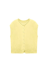 Womens Yellow Cap Sleeve Sweater Vest | CicyBell