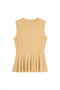 Womens Yellow Pleated Peplum Tank Tops 2