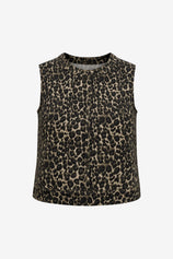 Womens Leopard Denim Vest 2