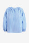 Womens Sky Blue Puff Long Sleeve Blouse 2