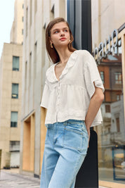 Womens White Babydoll Tops 2