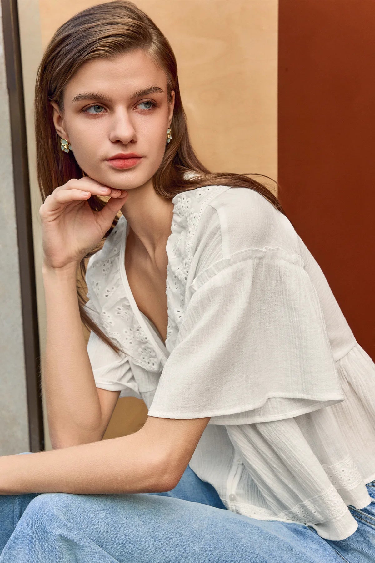 Womens White Babydoll Tops 3