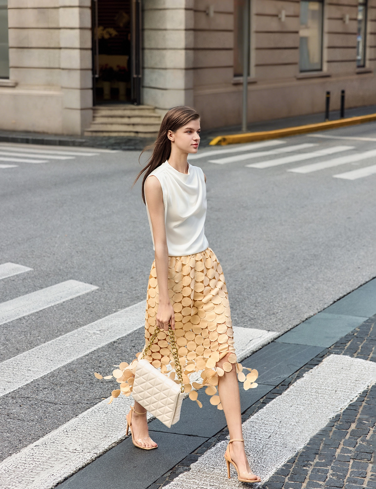 Womens White Mock Neck Satin Tank Tops 3