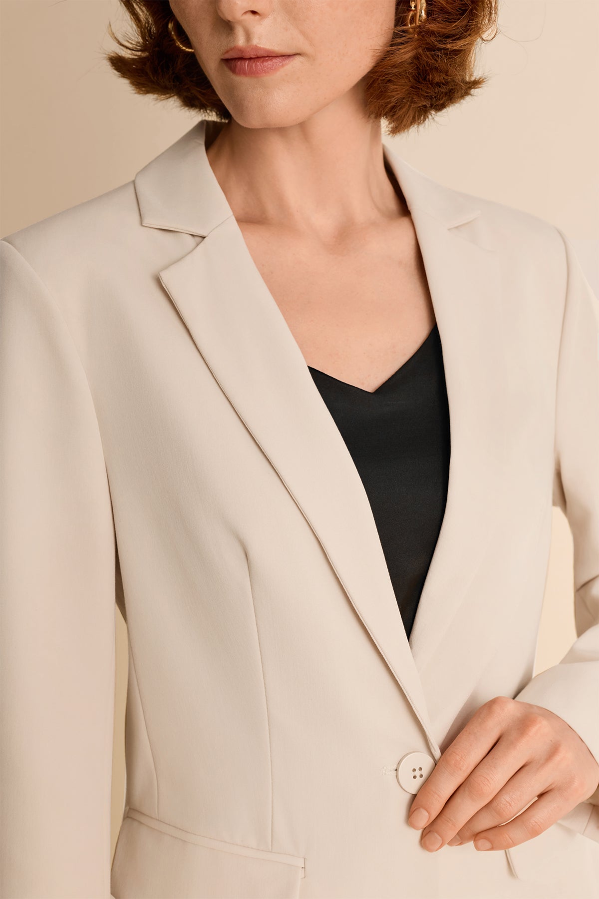 Cicy Bell Womens Apricot Casual Work Blazers