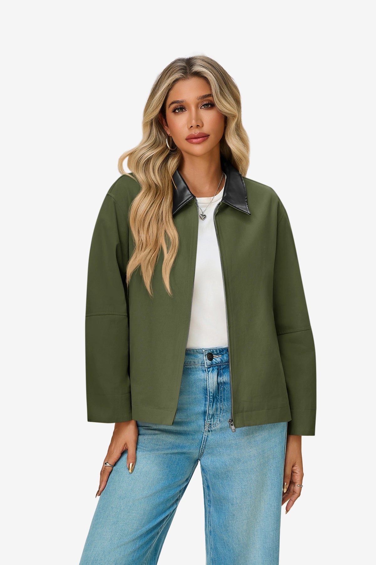 Womens Army Green Oversized Fall Jackets | CicyBell