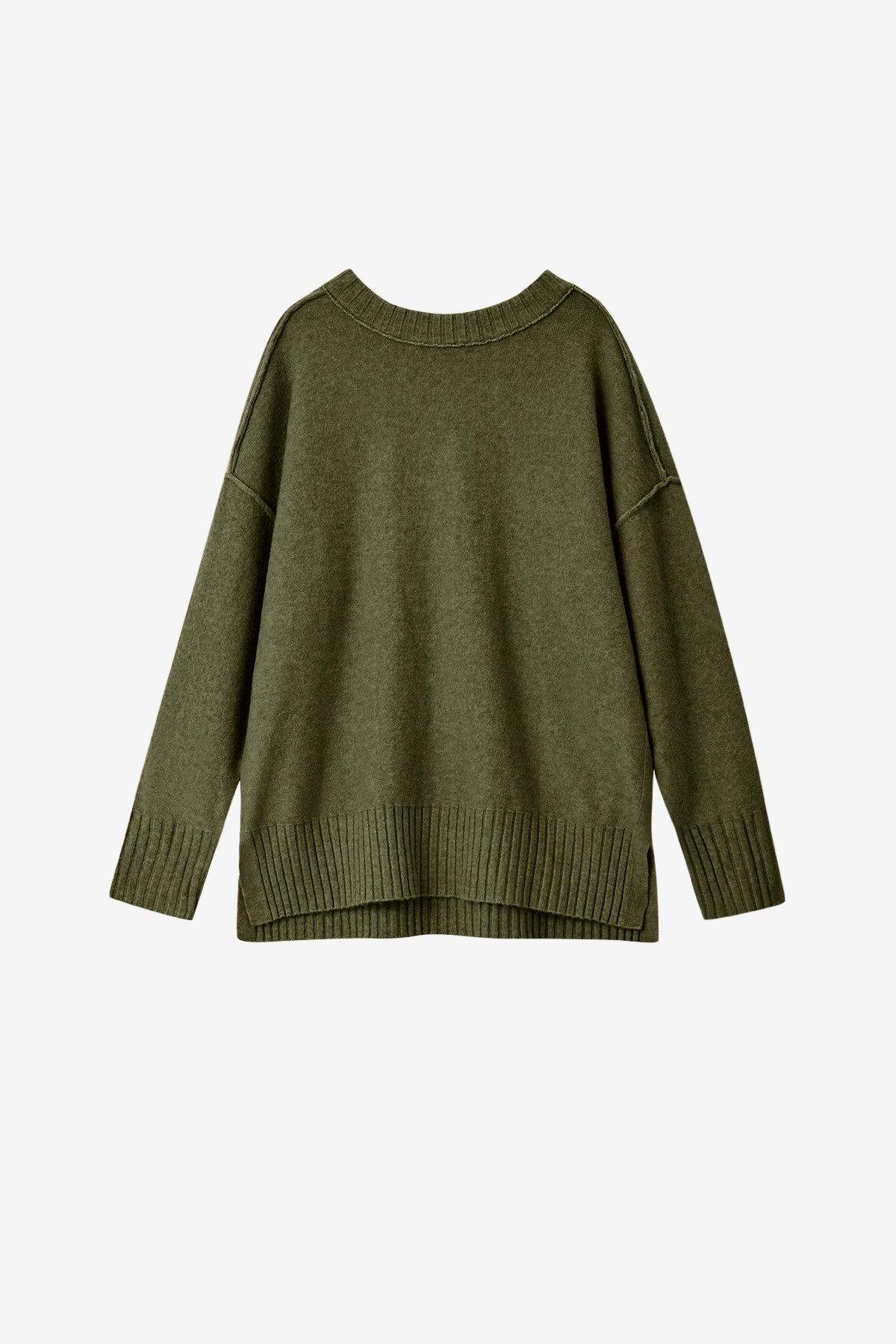 Womens Army Green Casual Long Sleeve Sweaters | CicyBell